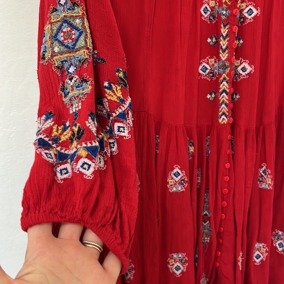 Free People Arianna Embroidered Babydoll Tunic Top Mini Dress Size XS - Picture 4 of 8